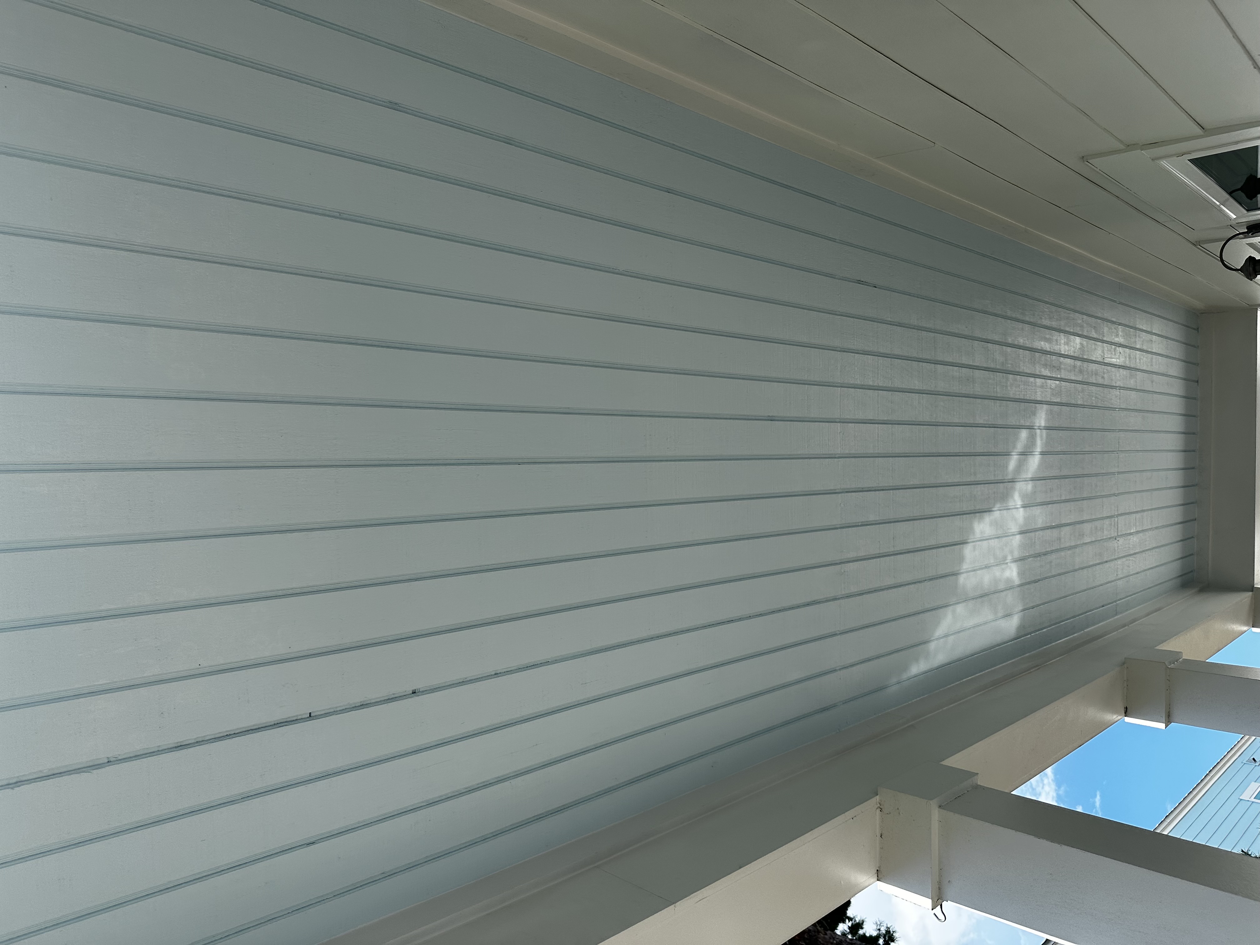 Clean blue patio cover